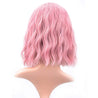 Pastel Wavy Wig With Air Bangs Women's Short Bob Pink Wig Curly Wavy Shoulder Length Pastel Bob Synthetic Cosplay Wig for Girl Colorful Costume Wigs