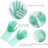 Cleaning sponge gloves, dishwasher gloves, silicone reusable cleaning brushes, heat-resistant cleaning gloves, suitable for household, kitchen cleaning, bathroom, car washing. 1 pair (13.5 inches large)