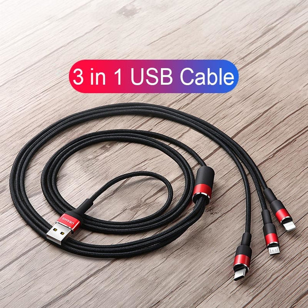 3 In1 Mobile Phone Data Cable Type C Micro For iPhone iPad Samsung Charging cable Microusb USB C