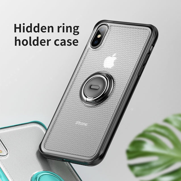 Creative Phone Case For iPhone with Ring Holder Stand Matte Case