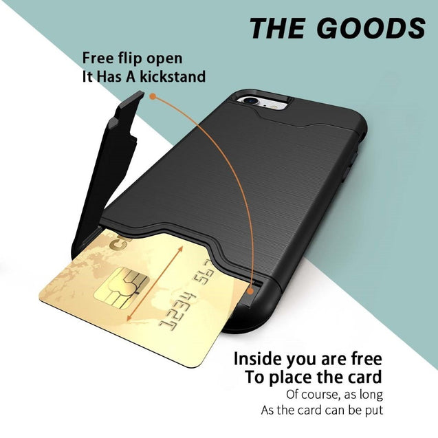 Dual Layer Card Slot Holder Phone Case For iPhone