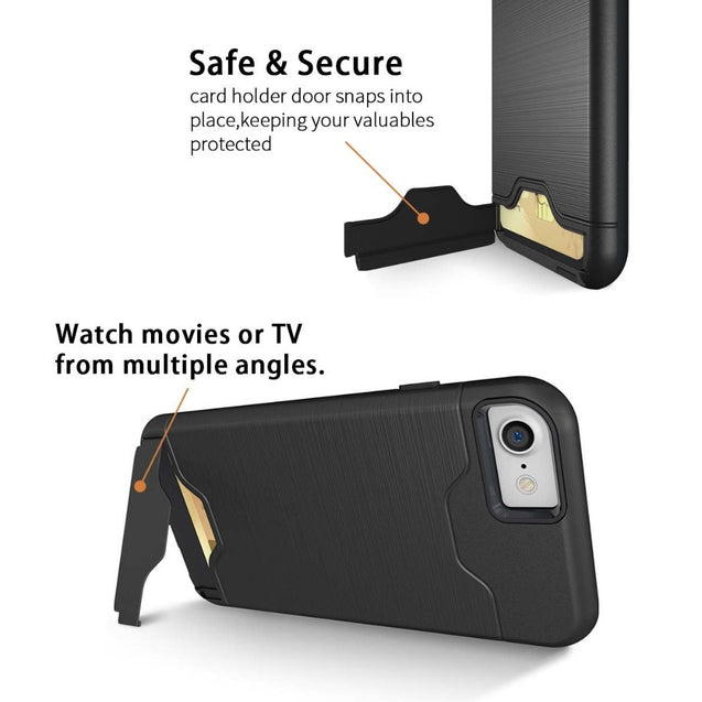 Dual Layer Card Slot Holder Phone Case For iPhone