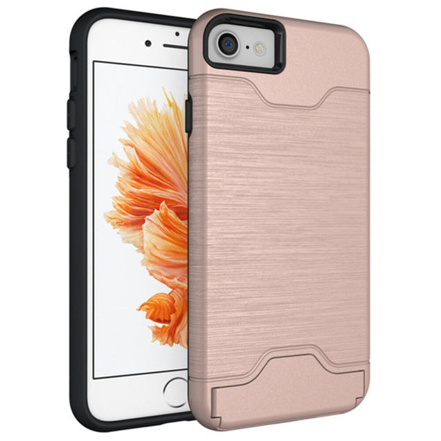 Dual Layer Card Slot Holder Phone Case For iPhone